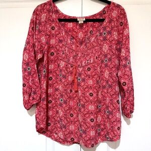 Mossimo Supply Co. Coral Floral Blouse